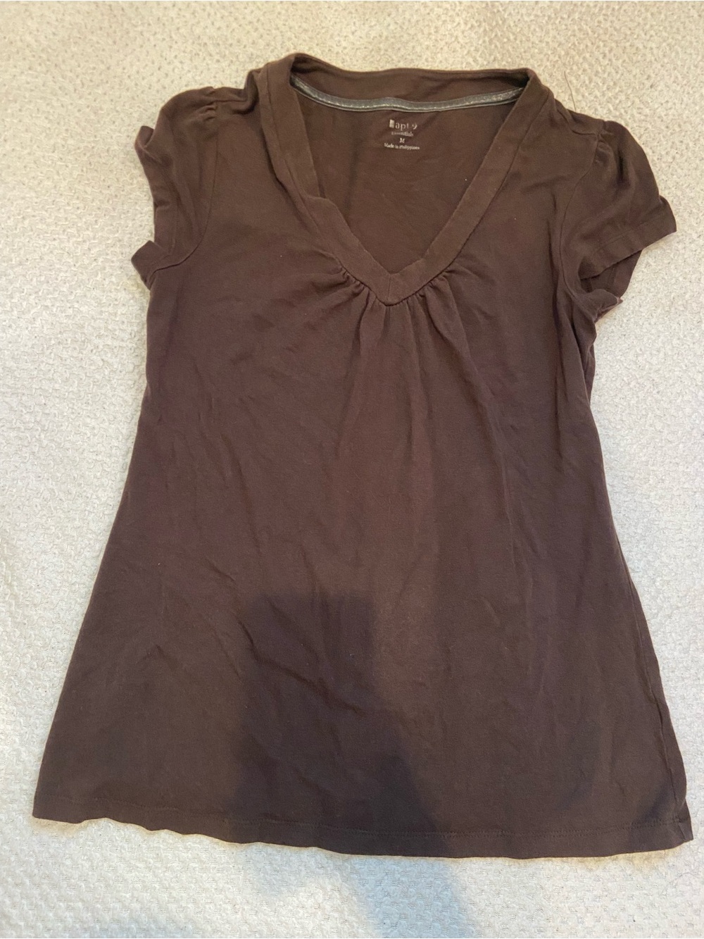 Essentials Women's Short Sleeve V-Neck Tee in Brown